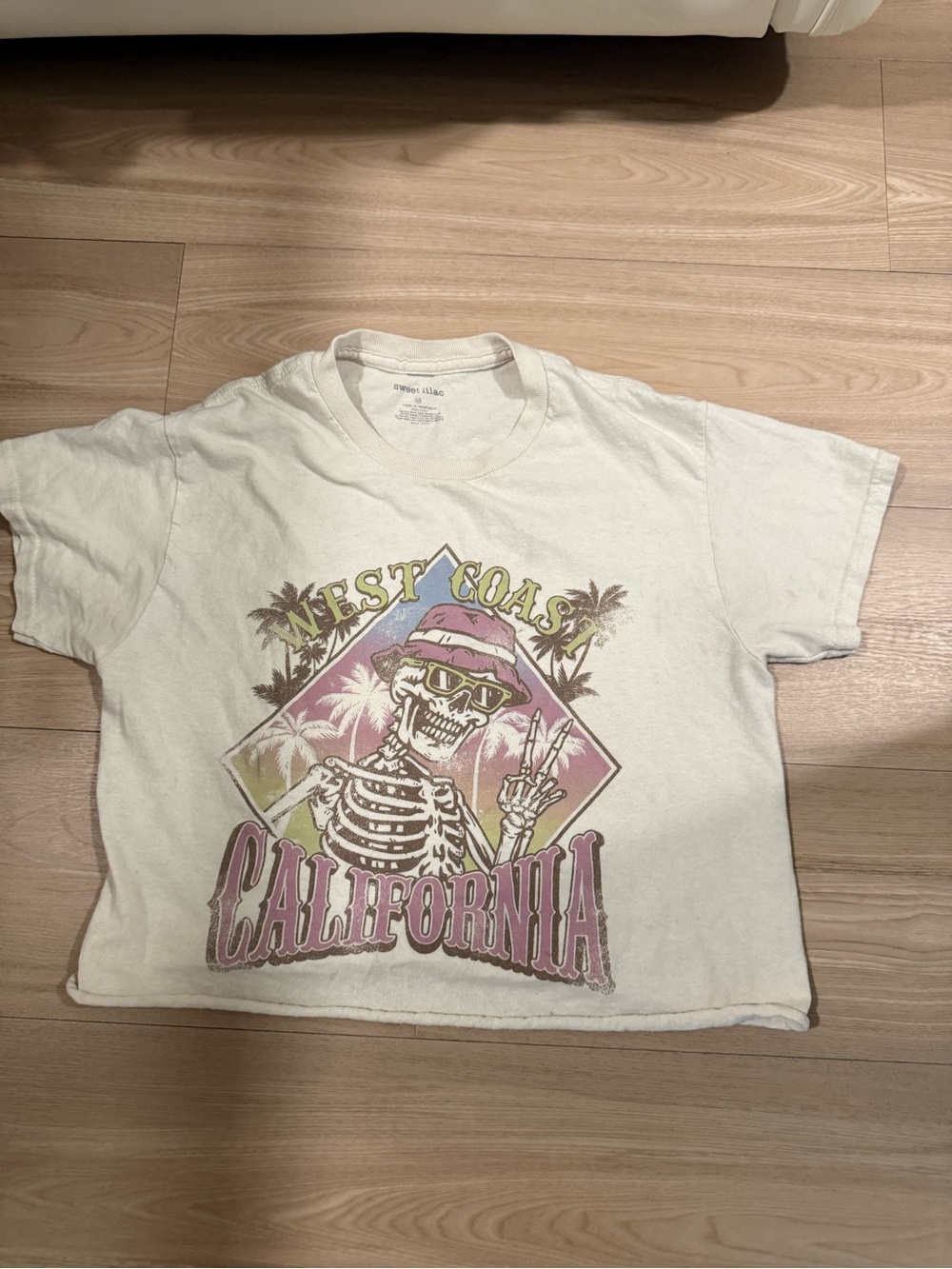 Women’s White West Coast California Graphic Crop Top